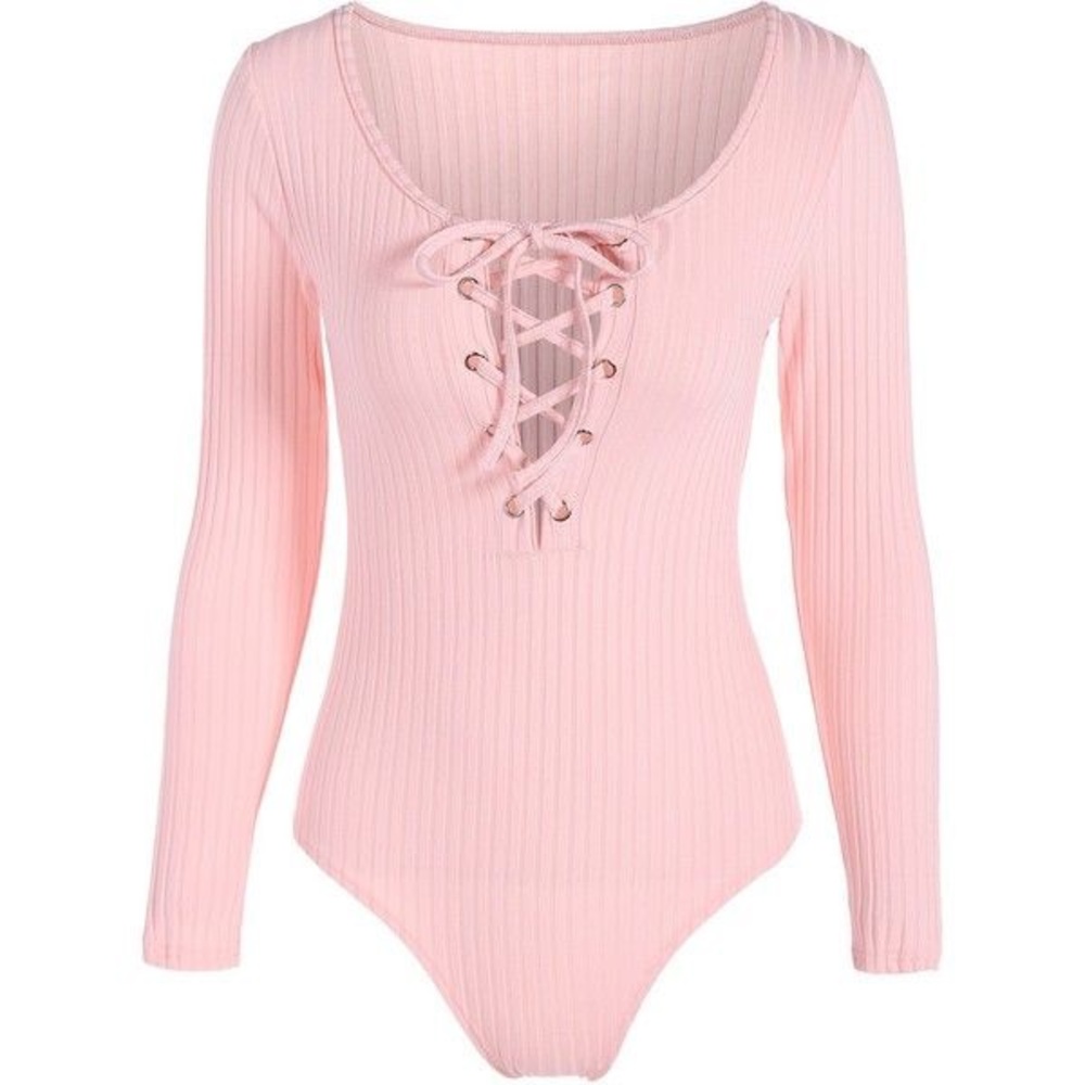 💗 Beautiful Ribbed Pink Brazilian Bodysuit - Picture 2 of 5